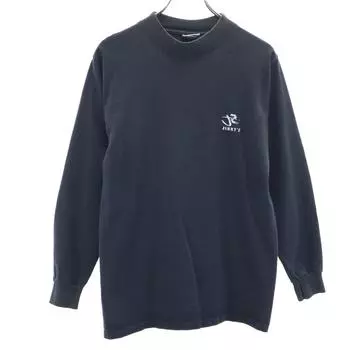 JIMMY Z 90s Old USA made Long sleeve One point mock neck T-shirt M black Men s Used