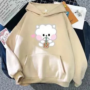 Jin Astronaut Bubble tea толстовки с капюшоном зимняя теплая женская толстовка унисекс с круглым вырезом толстовка подарки на день рождения Harajuku Sudaderas 2XL
