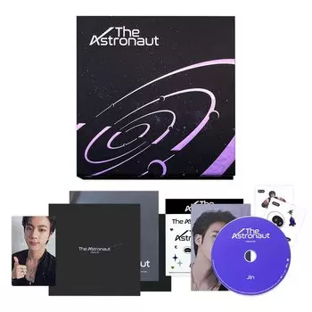JIN из BTS Outcover Фотокнига CD Тексты песен Карточка Почтовая открытка Графическая наклейка Печать Наклейка Фотокарточка Плакат 2 Фотокарточки - [Астронавт] (ВЕРСИЯ 01) + + +