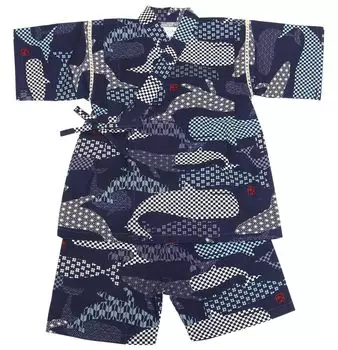 Jinbei Boys Kids [Хасэгава] Детский (120, Кит/Военно-морской)