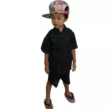 Jinbei Boys Kids Jinbei 100 110 120 Хлопок Аутентичная японская одежда Kasuri Weave [SURUGAJINOSAMUEYA] Детская 100% 133-1600 (120, Белый) белый