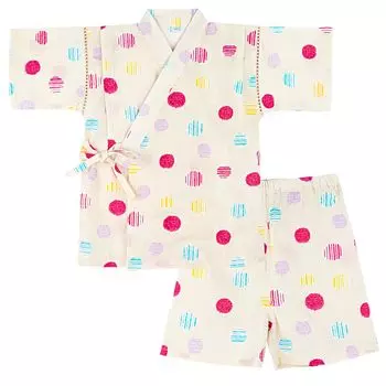 Jinbei Girls Yukata Kimono Летний фестиваль фейерверк Show Cute Day Top and Bottom Set [SHELISTEN] Детский Детский 100-150 (Кремово-желтый, 130)