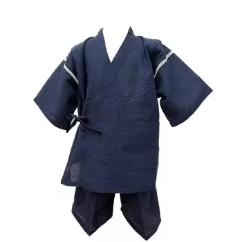 Jinbei Хлопок Лен 120 130 140 Мальчики Девочки Детская Пижама 130 см Однотонная Темно-синяя Детская