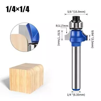 Jincheng Professional Grade Round Corner Knife Chamfering Knife R Angle Knife Line Knife Woodworking Milling Cutter Edge Trimmer Head R1/4 Handle Professional fillet knife 1/4X1/4