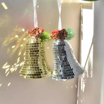 Jingle Bell Christmas Jingle Bells Christmas Tree Pendants Christmas Jingle Bells Decor Christmas Tree Ornaments Pinecone Cone золотой