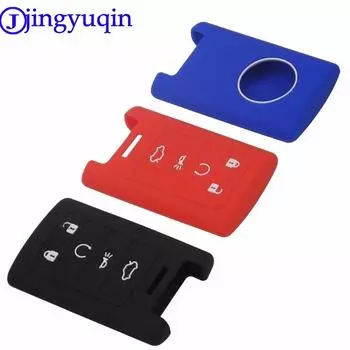 jingyuqin 10PS Remote 5 Buttons Car-Styling силиконовый чехол для ключа для Cadilac ATS SRX DTS CTS STS XTS для Chevrolet Smart темно-синий