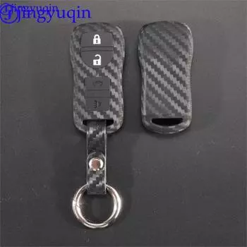 jingyuqin 2/3/4 кнопки карбоновый узор для Nissan Armada Sentra 350Z Altima Maxima Infiniti чехол для автомобильного ключа светло-голубой