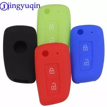 jingyuqin 2 Buttons Silicone Fob Remote Key Case Cover Shell For Nissan Qashqai Key Protector мох зеленого