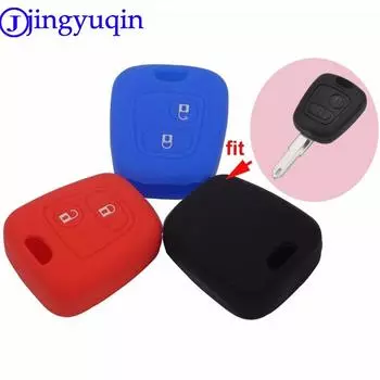 jingyuqin 2 Buttons Silicone Remote Key Cover For Citroen C1 C2 C3 Pluriel C4 C5 C8 Xsara Picasso For Peugeot 206 307 207 408 чёрный