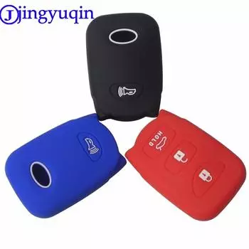 jingyuqin 3 Buttons Car Key Fob Silicone Rubber Cover Holder Protect For Hyundai Feisi Elantra Long Move Case темно-синий