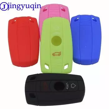 jingyuqin 3 Buttons Remote Silicone Car Fob Key Case Cover For BMW X1 X5 X6 1 3 5 7 E Series Z4 M3 M5 Smart Key чёрный