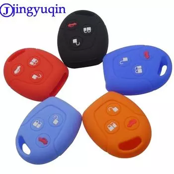 jingyuqin 3 Buttons Remote Silicone Car Fob Key Case Cover For Ford Focus Mondeo Festiva Fusion Suit Fiesta KA Holder Protector чёрный