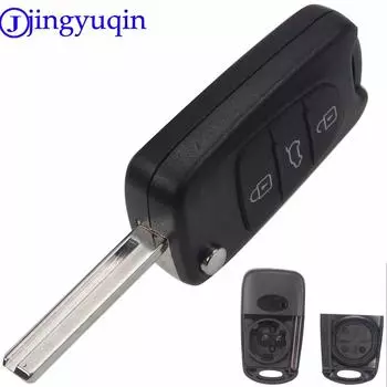 jingyuqin 3 кнопки откидной складной пульт дистанционного управления ключами от машины пустой чехол чехол для Kia K2 K5 HYUNDAI Accent правый лезвие key shell цветочные белый