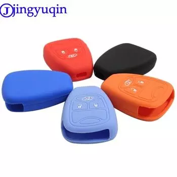 jingyuqin 3 кнопки силиконовый чехол для ключа для Jeep для Chrysler 200 300 Aspen PT Cruiser Sebring для Dodge Durango Avenger Charger чёрный