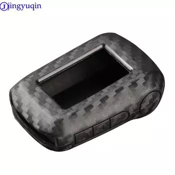 jingyuqin 3b Carbon Fiber Patten Silicone Car Key Shell For Starline A92/A94/V62/A62/A64 LCD Car Key Holder Case Cover потир серебряный