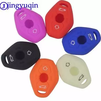 jingyuqin 3B дистанционный силиконовый чехол для ключа автомобиля, чехол для BMW X3 X5 Z3 Z4 3 5 7 серии E38 E39 E46 E83 FOB набор защитный флуоресцентный розовый