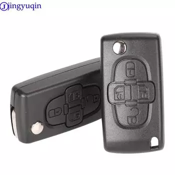 jingyuqin 4 Buttons Folding Key Shell Case Cover For Peugeot 407 407 207 301 307 308 508 607 розы вэйл