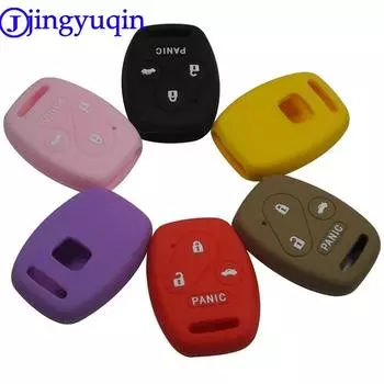 jingyuqin 4 Buttons Remote Car-Styling Key Case Silicone Cover For Honda Accord CRV Civic Pilot Insight Ridgeline чёрный