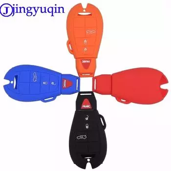 jingyuqin 4 Buttons Remote Silicone Key Case Cover For Dodge JCUV Ddart Jeep Grand Cherokee Compass Longitude Patriot Chrysler чёрный