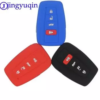 jingyuqin 4 кнопки силиконовый чехол для дистанционного ключа автомобиля чехол для Toyota C-HR CHR 2017 2018 Camry Prius Prado Smart Key чёрный