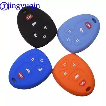 jingyuqin 5-кнопочный силиконовый чехол для автомобильного ключа с дистанционным управлением Proctetor для Buick GMC Chevrolet Cadillac Pontiac Saturn Key темно-синий