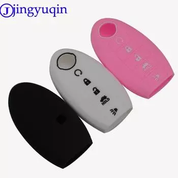 jingyuqin 5buttons силиконовый чехол для ключа Fob Cover для Nissan Altima Maxima Infiniti EX FX G37 Q60 QX50 QX70 Keyless Entry Remote розовый