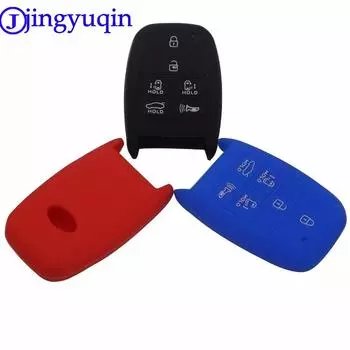 jingyuqin 6 кнопок дистанционного силиконового автомобильного ключа чехол Proctetor для Kia K3 K5 Grand Carnival Sorento Sedona Smart чёрный