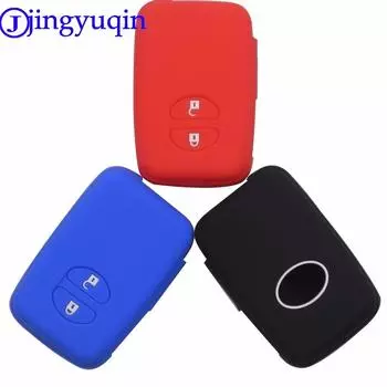 jingyuqin дистанционный силиконовый брелок чехол чехол держатель для Toyota RAV4 Land Cruiser Camry Highlander Prado Prius 2 кнопки чёрный