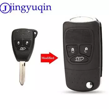 jingyuqin Flip Folding Remote Car Key Shell Fob Styling Cover Case For Chrysler Dodge Jeep Avenger Nitro 3 Button морская ракушка