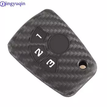 jingyuqin карбоновый узорчатый силиконовый чехол для автомобильного ключа для Chevrolet чехол-держатель для дистанционного ключа чехол 3B