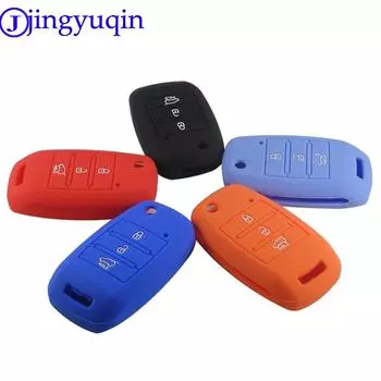 jingyuqin New 3 Buttons Silicone Remote Folding Flid Key Case Cover For Kia Sorento Carens K2 K3 K4 K5 чёрный