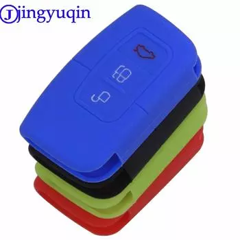 jingyuqin New Arrival 3 Buttons Remote Silicone Car Fob Smart Key Case Cover For Ford чёрный