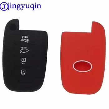 jingyuqin пульт дистанционного управления 4 кнопки силиконовый чехол для автомобильного ключа чехол для KIA K3 K5 Sorento Carens Cerato Forte автомобильный резиновый чехол для ключа брелок чёрный