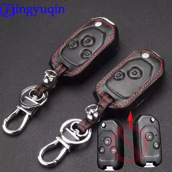 jingyuqin Remote 2/3 кнопки кожаный чехол для автомобильного ключа чехол для Honda Accord fit Odyssey Civic складной флип-ключ чехол сказочные