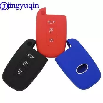 jingyuqin Remote 3Buttons Car-Styling Key Силиконовый чехол для Hyundai Solaris HB20 Veloster SR IX35 Accent Elantra i30 Smart чёрный
