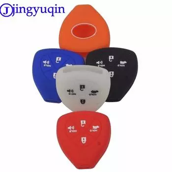 jingyuqin Remote 4 Btn силиконовый чехол для ключа для Toyota Corolla Hilux Vitz Rav4 Aqua Camry Highlander Land Cruiser Pardo Prius флуоресцентный розовый