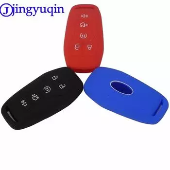 jingyuqin Remote 5 Buttons силиконовый чехол для автомобильного ключа для FORD EXPLORER Fusion Mustang F150 для Lincoln MKZ MKC Smart Key чёрный