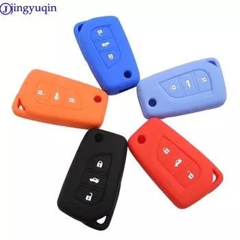 jingyuqin Remote Car-Styling силиконовый складной чехол для ключа для Toyota Camry Highlander Corolla Prado REIZ Crown RAV4 Protect чёрный