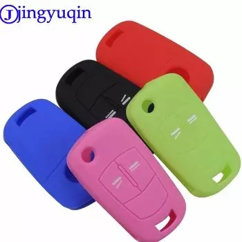 jingyuqin Silicone Folding Flid Car Key Cover Case Fob For Vauxhall Opel Corsa Astra Vectra Signum 2 Button Silicone Remote чёрный