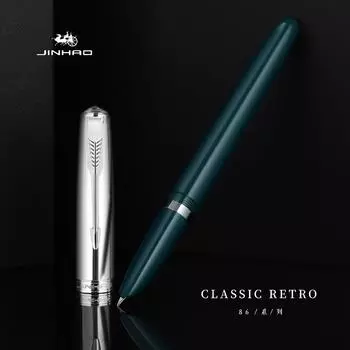 Jinhao 86 классическая ретро перьевая ручка сбалансированного веса серебряная стрелка с зажимом очень тонкий наконечник офисная школа ежедневное письмо