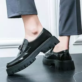 Jinjiang leather shoes men s four seasons men s shoes inner height increase leather shoes men s business dress casual leather shoes wedding groom 38 чёрный