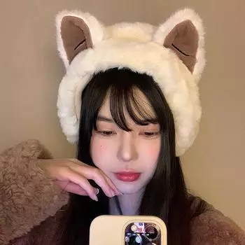 Jinjila кошачьи ушки плюшевые теплые наушники женские зимние антифриз наушники для езды на открытом воздухе студенты ухо теплые