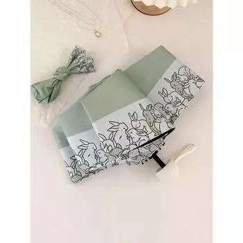 Jinjila Rabbit женский солнцезащитный, защита от ультрафиолета, солнца и дождя двойного назначения автоматический маленький и портативный зонт от солнца