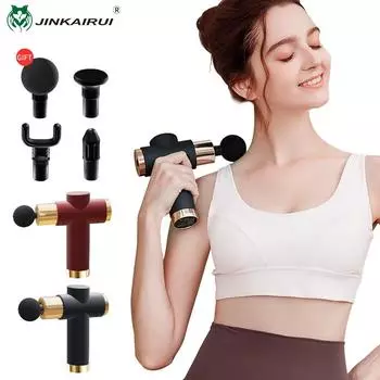 Jinkairui электрический мини-массажный пистолет, вибраторы, перкуссионный массажер для мышц, портативный для облегчения боли, для тела, шеи