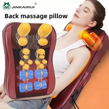 Jinkairui массажер для плеч и спины, электрическая массажная подушка, глубокий разминающий массаж с ручным управлением, массажер для тела