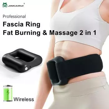 Jinkairui Перкуссионный массажер-кольцо для облегчения боли в глубоких тканях и тренировок по сжиганию жира Беспроводной мини-массажер