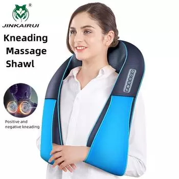 JinKaiRui U-образный электрический массажер шиацу для спины, шеи, плеч и тела, инфракрасный подогрев, разминающий автомобиль/домашний массаж