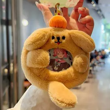 Jinnew Happy Little Dog Bag Key Holder With Soft Fabric For Gift Decoration And