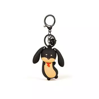 Jinnew Sausage Dog With Movable Spring Ear Resin Cartoon Pendant Keychain