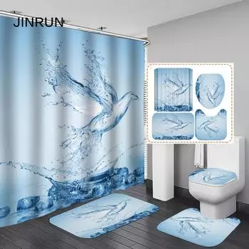 JINRUN утолщенная водонепроницаемая занавеска для ванной комнаты, устойчивая к плесени, занавеска для душа, занавеска для душевой перегородки, занавеска для душа, занавеска для ванной комнаты, бесплатная перфорация 90x180